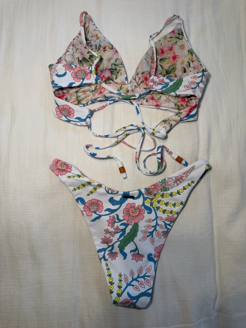 Maaji Floral Reversible “Holly Chinoiserie” Bikini Size Small - Picture 8 of 16